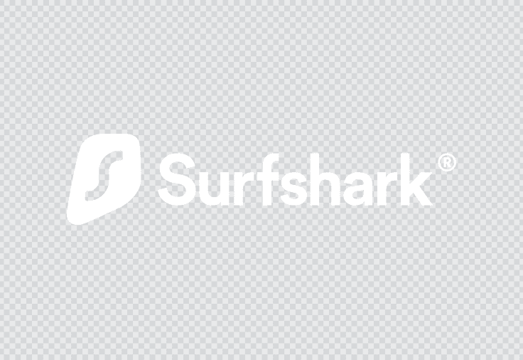Logo Surfshark monochromatyczne jasne
