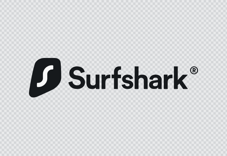 Logo Surfshark monochromatyczne ciemne
