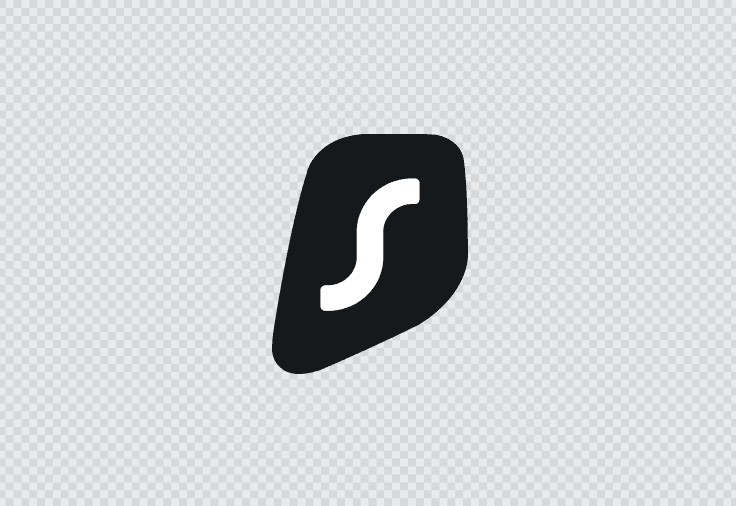 Simbolo monocromatico scuro di Surfshark