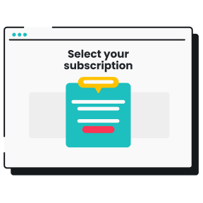 Subscription selection on the landing page illustration.