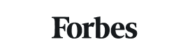 A black and white Forbes logo