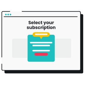 Subscription selection on the landing page illustration.