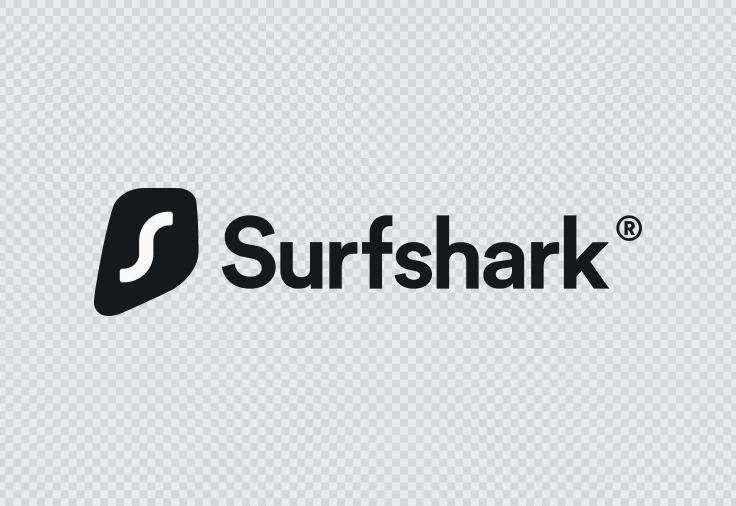 Surfshark logosu tek renkli koyu