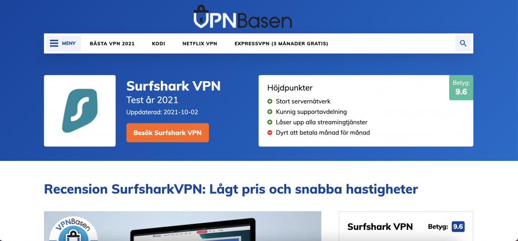 Surfshark featured as a top vpn by these trusted partners - vpnbasen