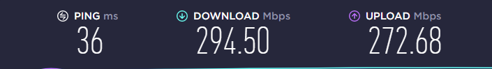 Speed test before the VPN connection