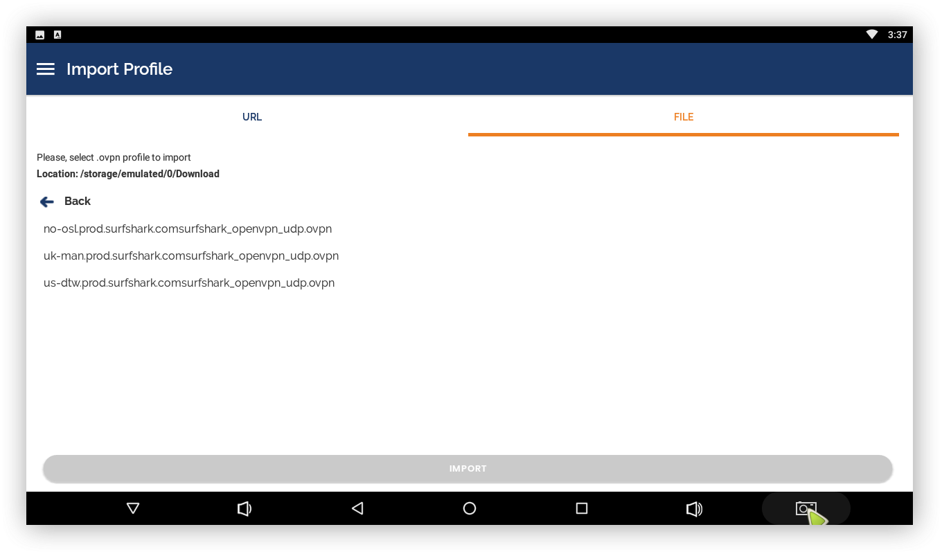 Import configuration files