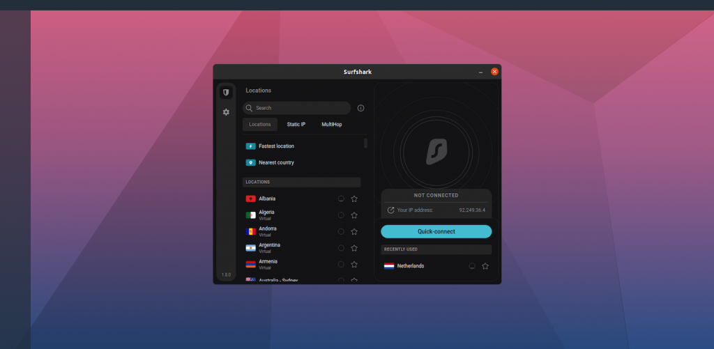 Surfshark Linux VPN app now comes with a beautiful GUI