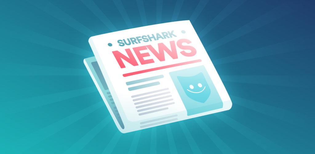 A newspaper with Surfshark News written in the headline.