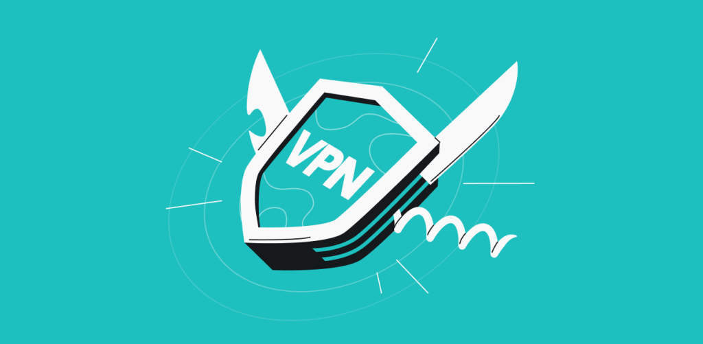 A Swiss army knife in a form of a shield, with VPN written on it