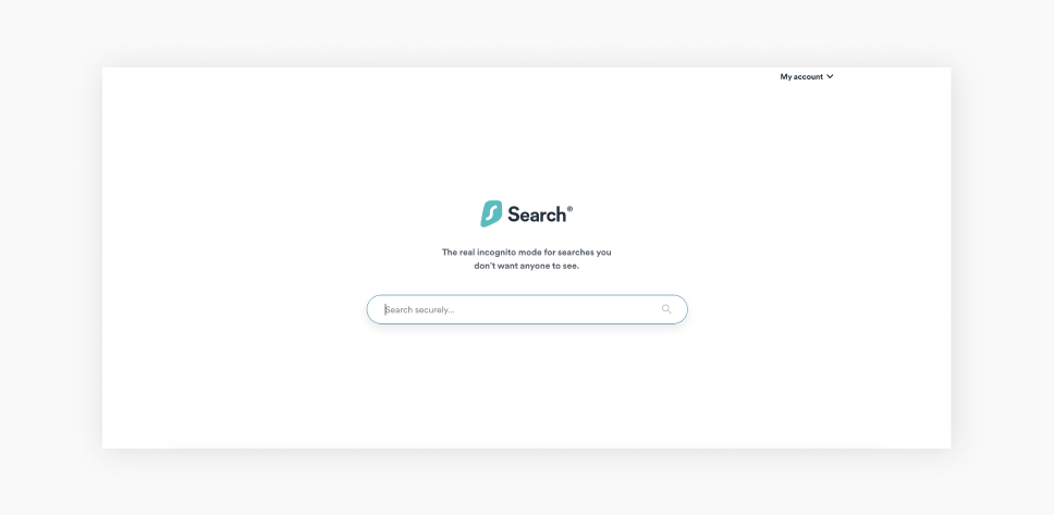 Una captura de pantalla de la página web de Surfshark con la pestaña Search de Surfshark abierta.