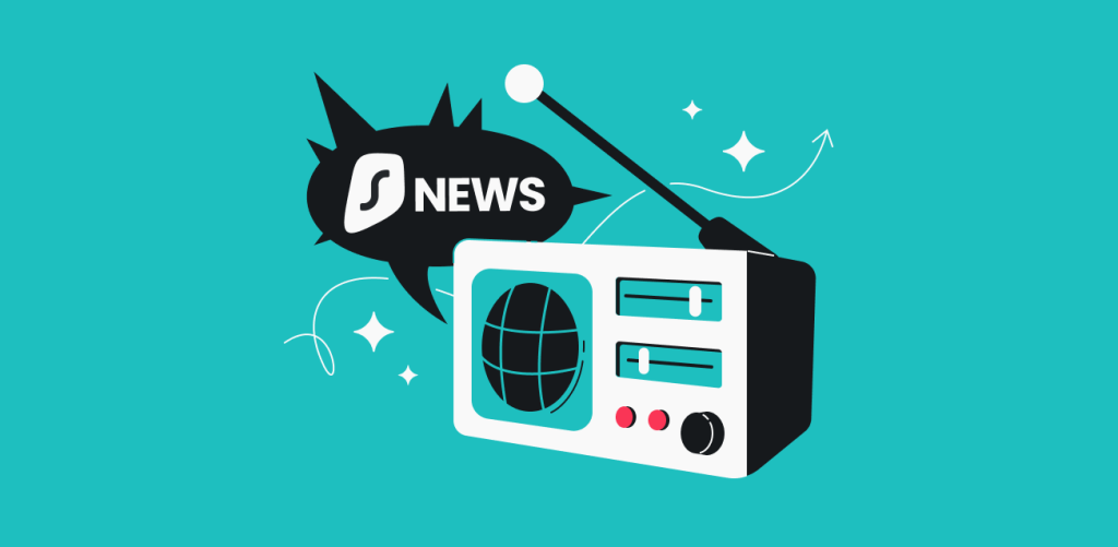 Radio broadcasting Surfshark news.