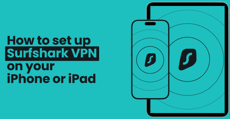 Video thumbnail of mobile devices showing the Surfshark logo by the text how to set up Surfshark VPN on your iphone and ipad.
