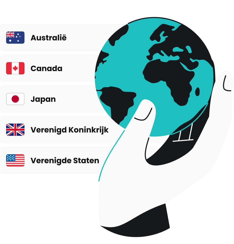 Meer dan 4,500 servers, 100 landen, 6 continenten